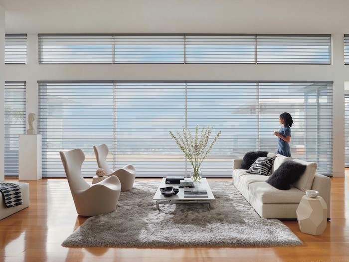 Living room with Silhouette Shades